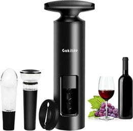 Gokilife Weinflaschenöffner Set, 4-Teiliges Korkenzieher Set mit Folienschneider, Weinausgießer und Vakuum Weinverschluss, Profi Weinöffner für Zuhause, Küche, Party, Restaurant, Bar - 1